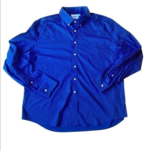 Goodfellow Long Sleeved Blue Patterned Shirt Size Xxl - Picture 1 of 3